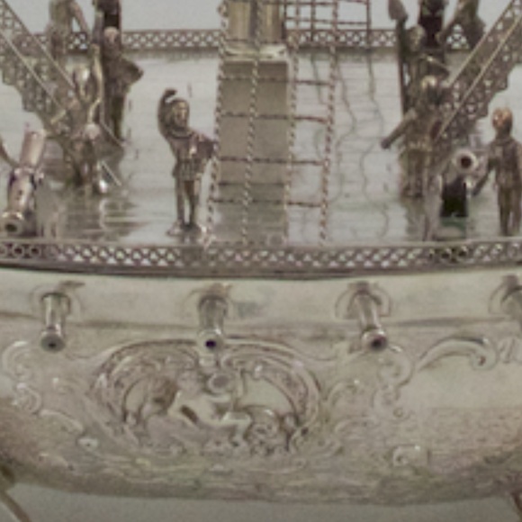 Sterling Silver British Man O War Sailing Vessel - Picture 4 of 4